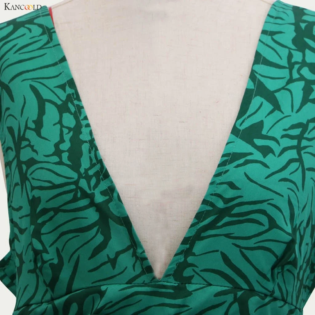 KANCOOLD dress Women Sleeveless Sexy Deep V Neck Party Beach Printed Long Dresses Big pendulum fashion new dress women 2019Oct16 
KANCOOLD dress Women Sleeveless Sexy Deep V Neck Party Beach Printed Long Dresses Big pendulum fashion new dress women 2019Oct16