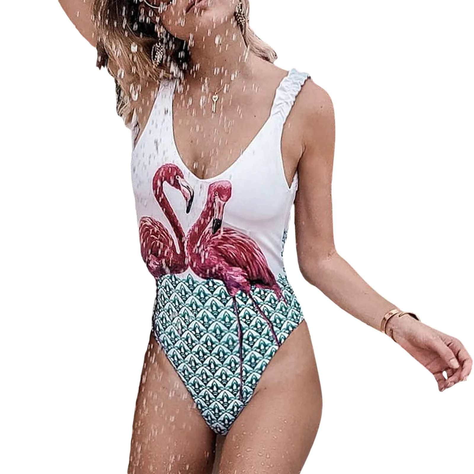 Женский купальник, сексуальный женский купальник с мультяшным принтом для пляжного отдыха 
Женский купальник, сексуальный женский купальник с мультяшным принтом для пляжного отдыха