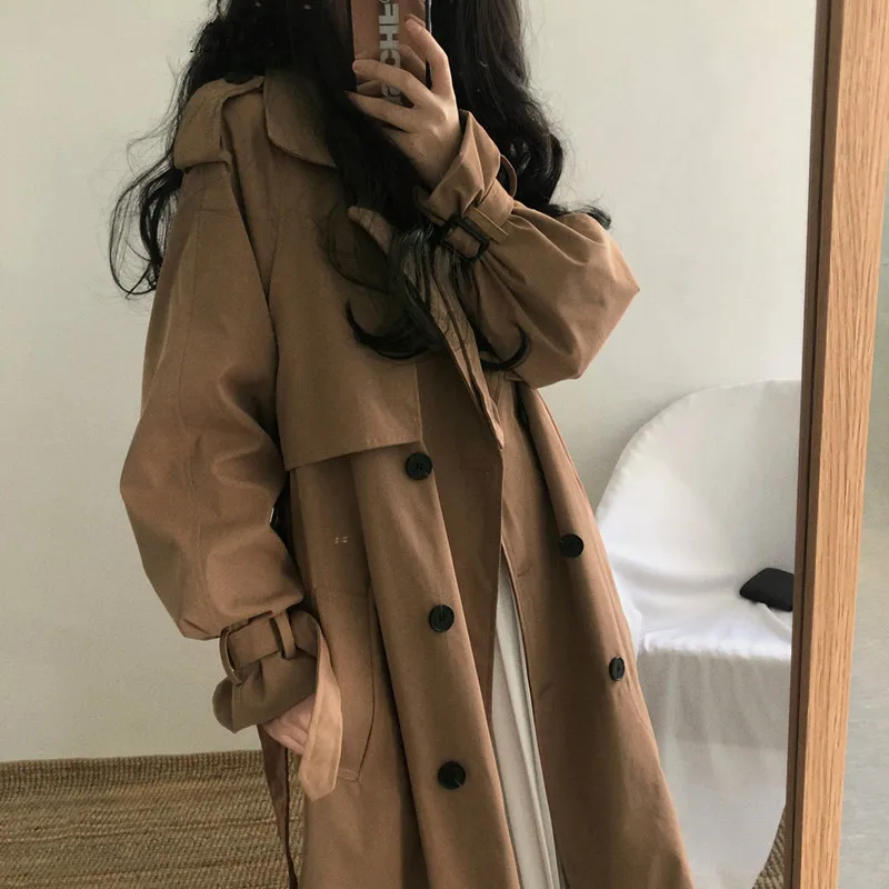 Демисезонное повседневное длинное пальто Giacca Donna Elegante с отложным воротником Свободное пальто с поясом, модное винтажное черное пальто Abrigos Mujer
Демисезонное повседневное длинное пальто Giacca Donna Elegante с отложным воротником Свободное пальто с поясом, модное винтажное черное пальто Abrigos Mujer