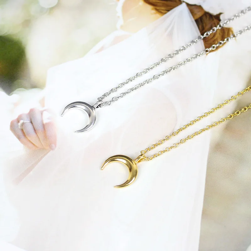 Модные Moon для женщин ожерелье Женская цепочка с кулоном позолота в форме