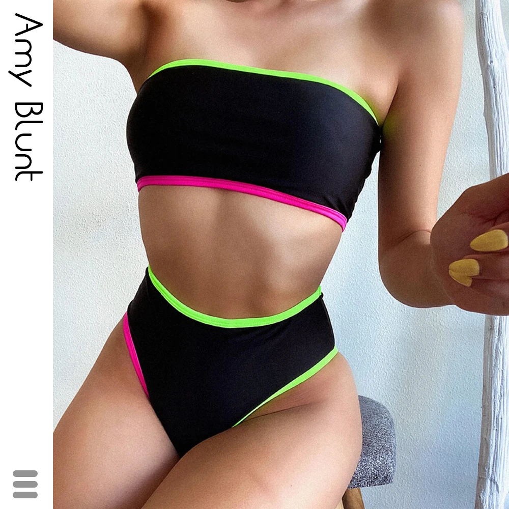 Bandeau bikini set Multicolor patchwork swimsuit women Sexy high cut swimwear female Sport bathing suit Biquini Bathers
Bandeau bikini set Multicolor patchwork swimsuit women Sexy high cut swimwear female Sport bathing suit Biquini Bathers
