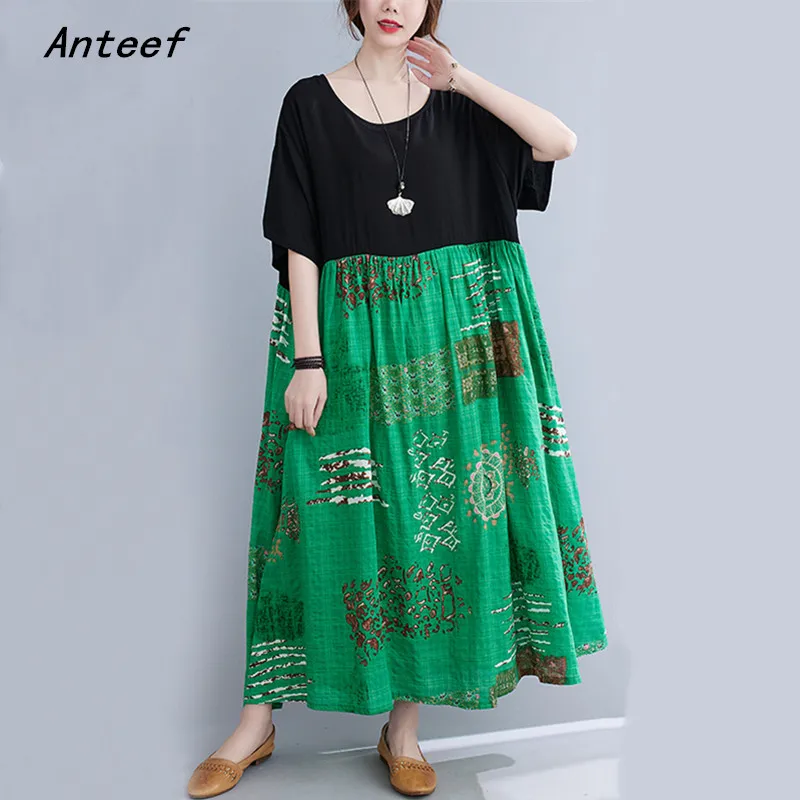 short sleeve cotton vintage floral dresses for women casual loose long woman summer dress elegant clothes 2022
short sleeve cotton vintage floral dresses for women casual loose long woman summer dress elegant clothes 2022