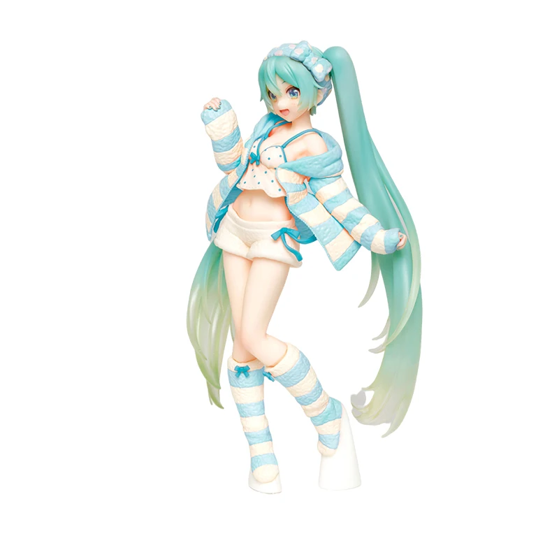 Оригинальная кавайная аниме-фигурка TAITO VOCALOID 18 см костюмы Хацунэ Мику комнатная