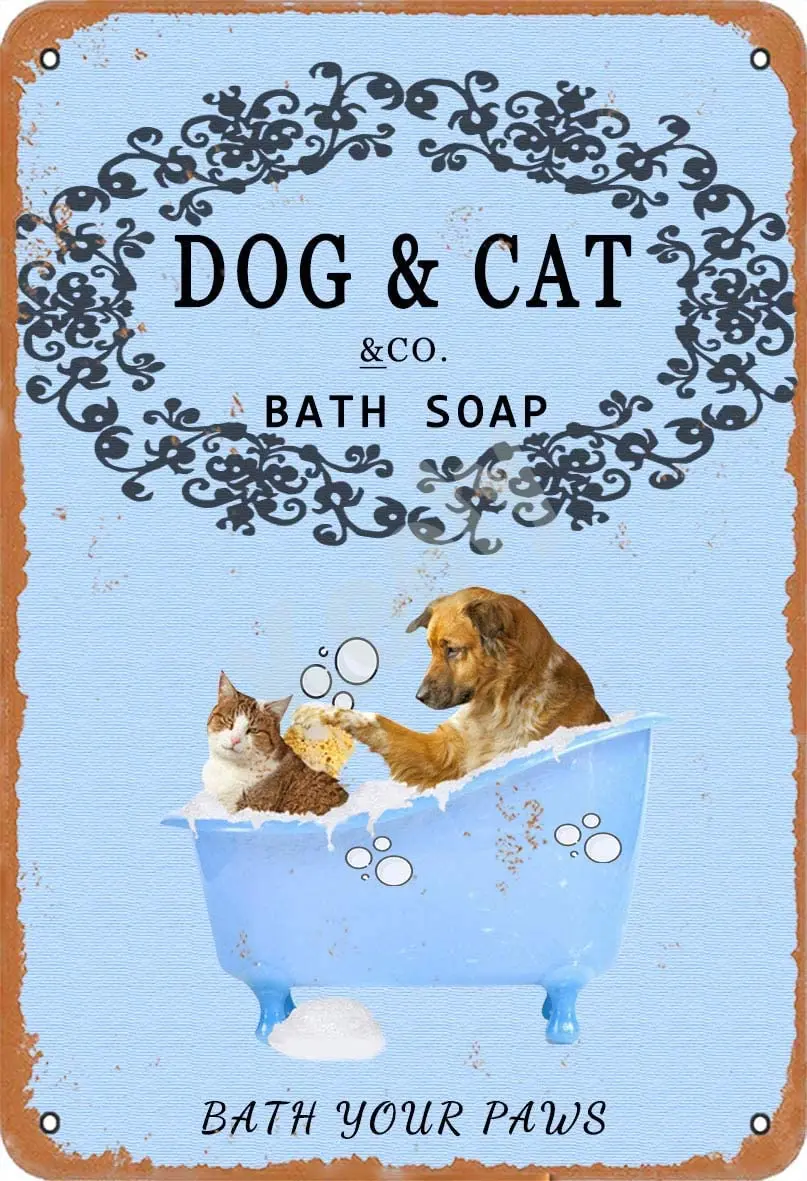 Dog Cat Bath Soap Metal Vintage Tin Sign Wall Decoration 12x8 inches for Cafe Bars Restaurants Pubs Man Cave Decorative
Dog Cat Bath Soap Metal Vintage Tin Sign Wall Decoration 12x8 inches for Cafe Bars Restaurants Pubs Man Cave Decorative