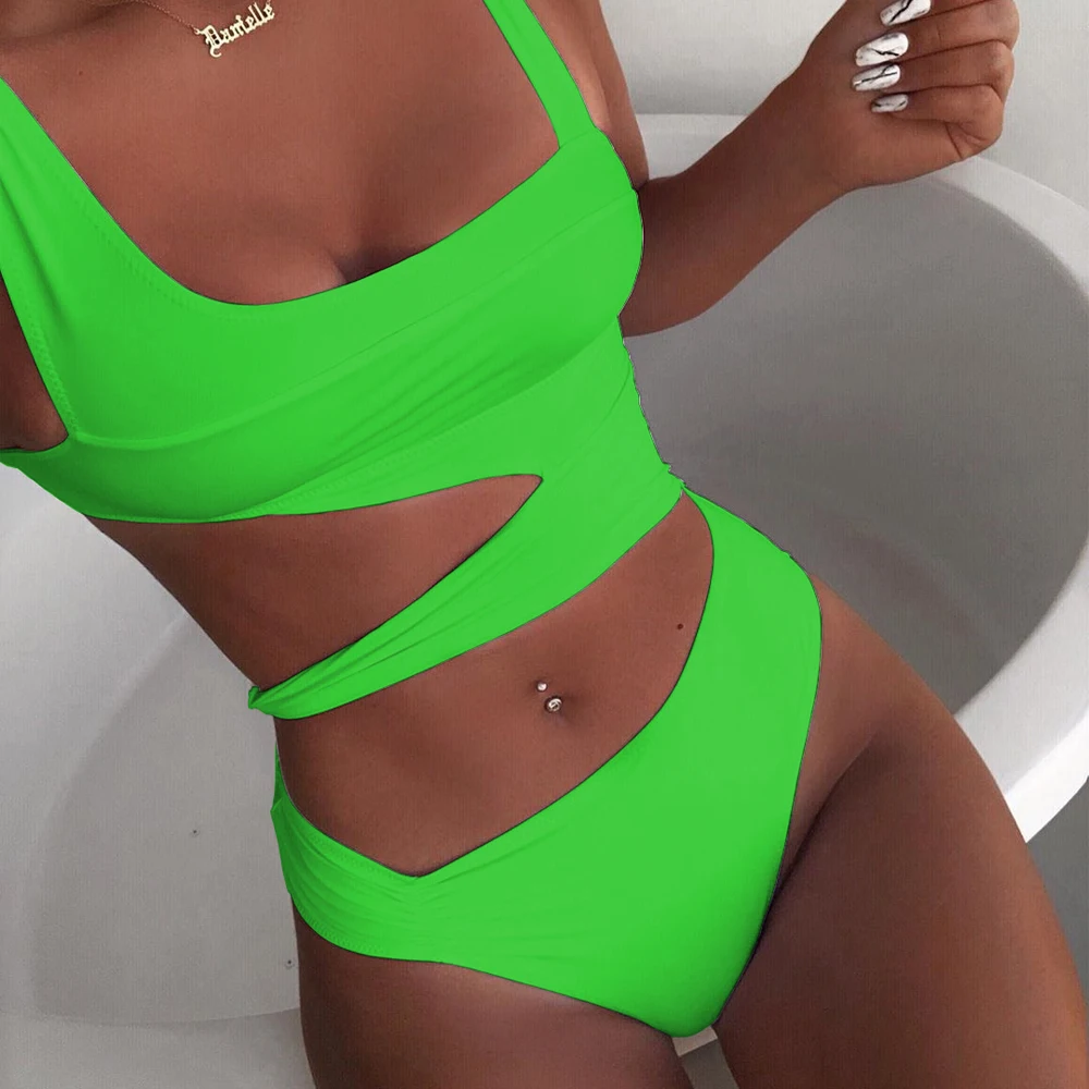 European and American sexy solid one piece swimsuit solid one piece bikini women's hollow out swimsuit European and American bik
European and American sexy solid one piece swimsuit solid one piece bikini women's hollow out swimsuit European and American bik