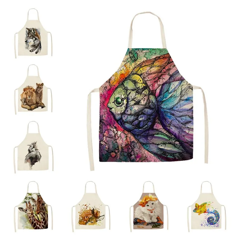 1Pcs Kitchen Apron Hand Drawn Cartoon Animals Printed Sleeveless Cotton Linen Aprons for Men Women Home Cleaning Tools 55*68cm
1Pcs Kitchen Apron Hand Drawn Cartoon Animals Printed Sleeveless Cotton Linen Aprons for Men Women Home Cleaning Tools 55*68cm
