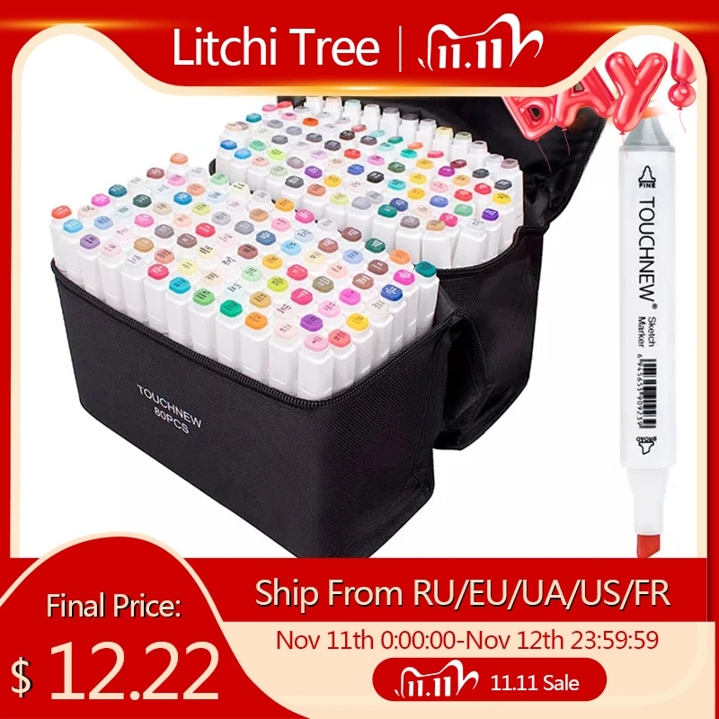 Professional Art Markers Tips TOUCHNEW 30/40/60/80/168 Colors Art Drawing/Painting Manga Markers Alcohol Base Sketch Marker Pen
Professional Art Markers Tips TOUCHNEW 30/40/60/80/168 Colors Art Drawing/Painting Manga Markers Alcohol Base Sketch Marker Pen