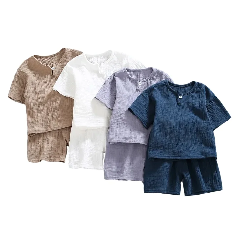 Комплекты одежды для маленьких мальчиков и девочек 2022 летняя одежда хлопковая