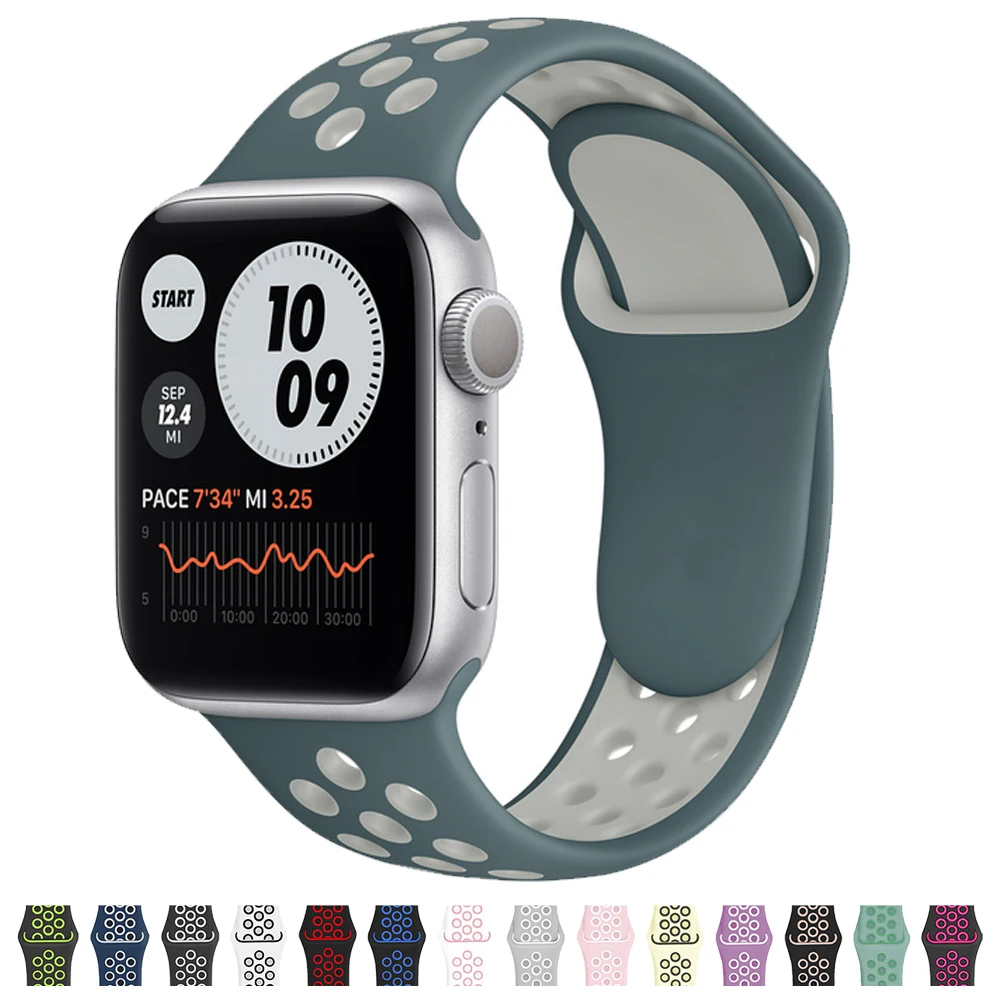 Silicone Band For Apple watch Strap 40mm/44mm 42mm/38mm iWatch Breathable WATCHBAND bracelet Apple watch series 3 4 5 6 band
Silicone Band For Apple watch Strap 40mm/44mm 42mm/38mm iWatch Breathable WATCHBAND bracelet Apple watch series 3 4 5 6 band