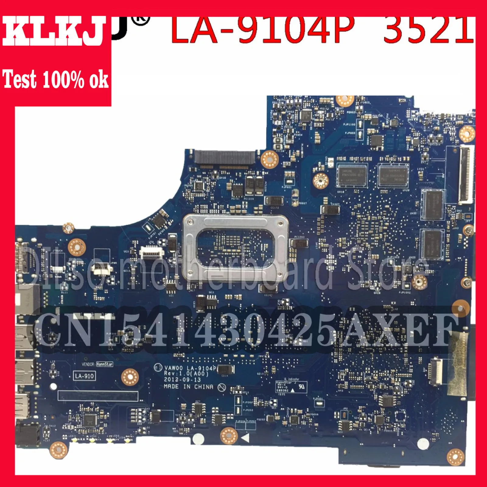 KLKJ LA-9104P Motherboard For Dell 3521 5521 Laptop Motherboard la-9104p Motherboard i5-3337u CPU Orginal Test Motherboard
KLKJ LA-9104P Motherboard For Dell 3521 5521 Laptop Motherboard la-9104p Motherboard i5-3337u CPU Orginal Test Motherboard