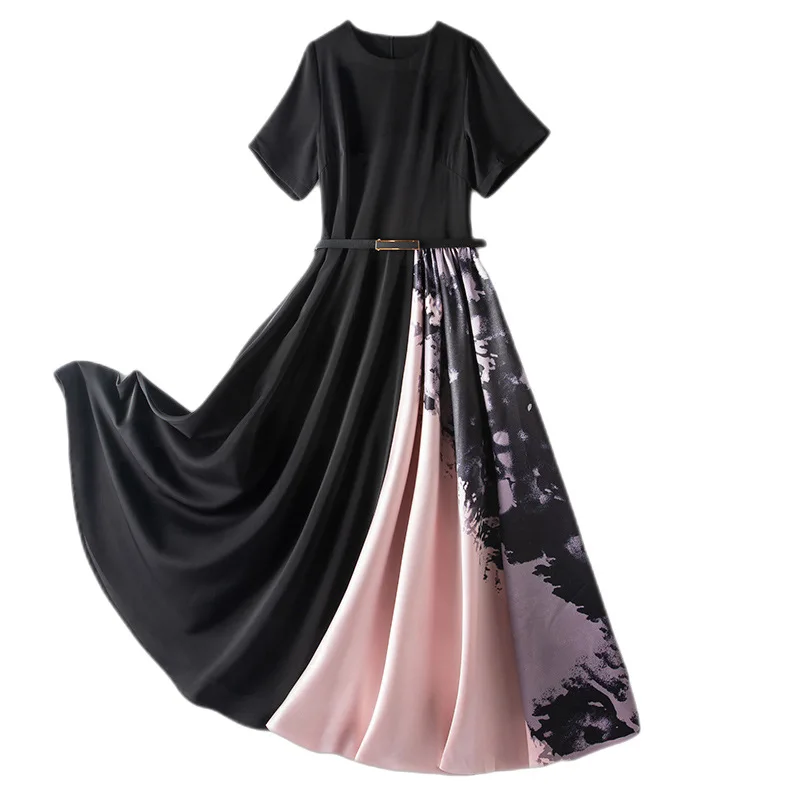2022 Spring Summer New Casual Plus Size Short Sleeve Black Patchwork A Line Dress Woman
2022 Spring Summer New Casual Plus Size Short Sleeve Black Patchwork A Line Dress Woman