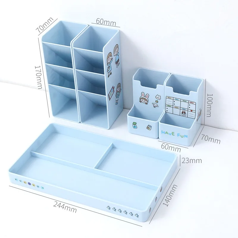 5Pcs/Set Multifunctional 4 Grid Pen Holder Desktop Organizer Large Capacity Makeup Plastic Storage Box Pencil Stand Free Sticker
5Pcs/Set Multifunctional 4 Grid Pen Holder Desktop Organizer Large Capacity Makeup Plastic Storage Box Pencil Stand Free Sticker