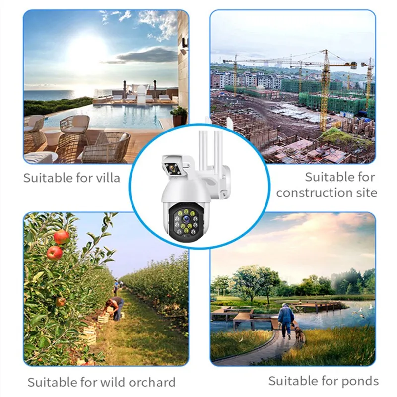 1080P PTZ WIFI IP Camera Security Outdoor Wireless CCTV Camera Surveillance IR Night Vision Cam 2-Way Audio Camera
1080P PTZ WIFI IP Camera Security Outdoor Wireless CCTV Camera Surveillance IR Night Vision Cam 2-Way Audio Camera