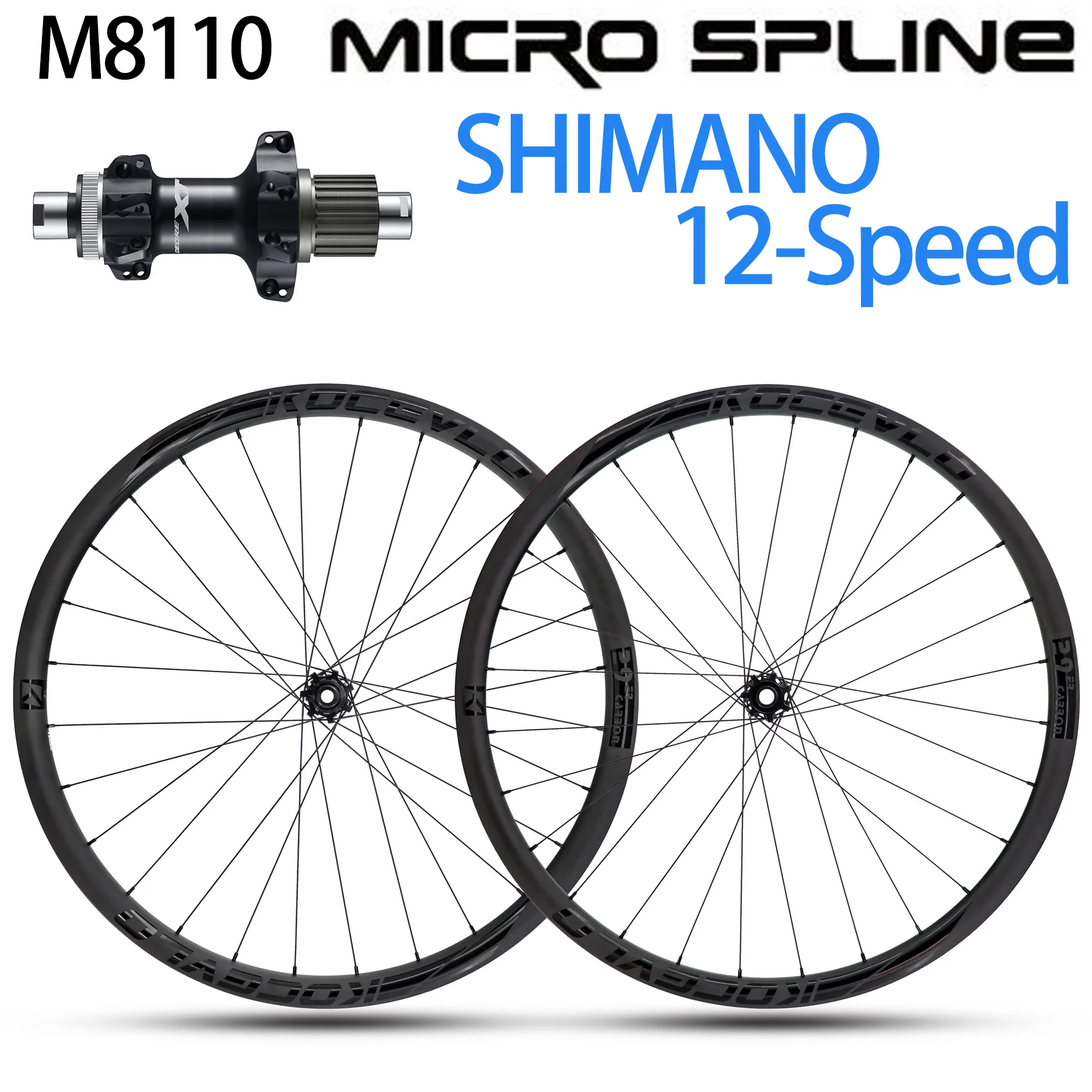 

29er BOOST 148 Carbon MTB 33MM 360g RIM with XT M8110 Micro Spline 12 Speed Hub for XC BIN MTB Bike Wheelset Tubeless Ready