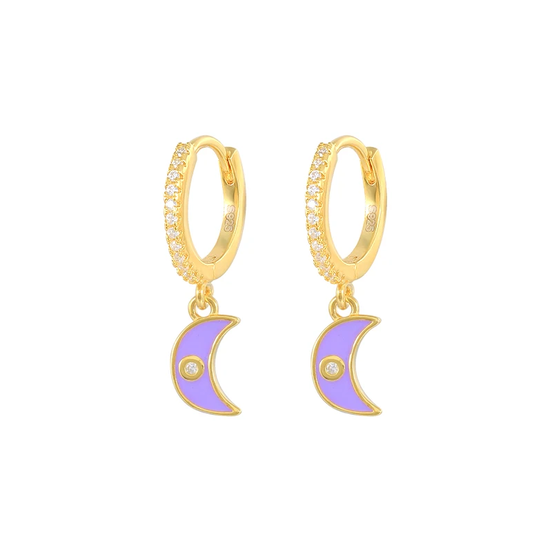 Aide 925 Sterling Silver Colorful Enamel Moon Charm Hoop Earrings For Women Luxury Pave Zircon Circle Earring Hoops Party Jewels
Aide 925 Sterling Silver Colorful Enamel Moon Charm Hoop Earrings For Women Luxury Pave Zircon Circle Earring Hoops Party Jewels