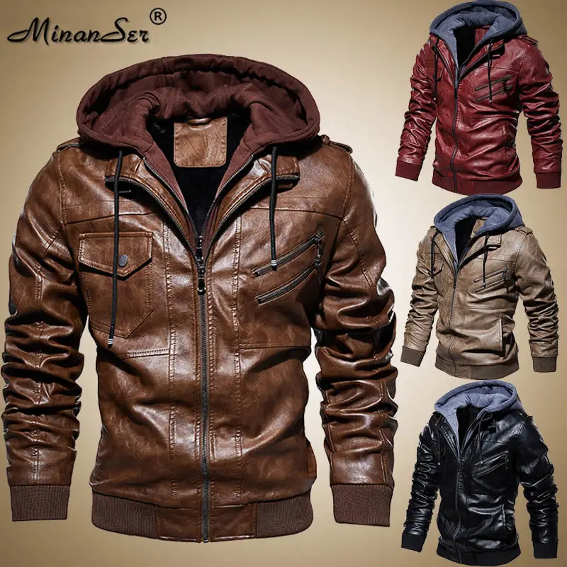 New Men's Brand Winter Leather Jacket Casual Fashion Hooded Motorcycle PU Faux Leather Jackets Male Warm Outerwear Clothing
New Men's Brand Winter Leather Jacket Casual Fashion Hooded Motorcycle PU Faux Leather Jackets Male Warm Outerwear Clothing