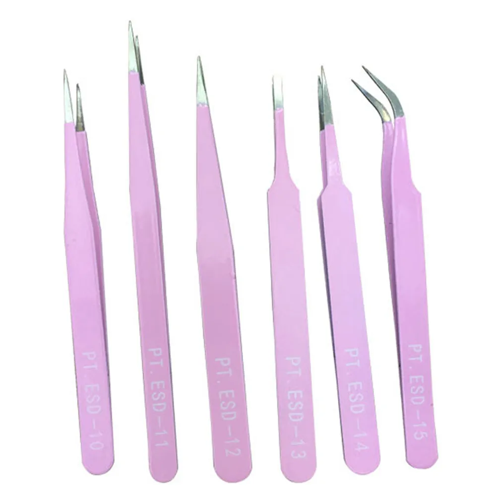 6pcs BGA Precision Tweezer Set Stainless Steel Eyebrow Tweezers Precision Straight False Eyelash Curler for Makeup Tools
6pcs BGA Precision Tweezer Set Stainless Steel Eyebrow Tweezers Precision Straight False Eyelash Curler for Makeup Tools