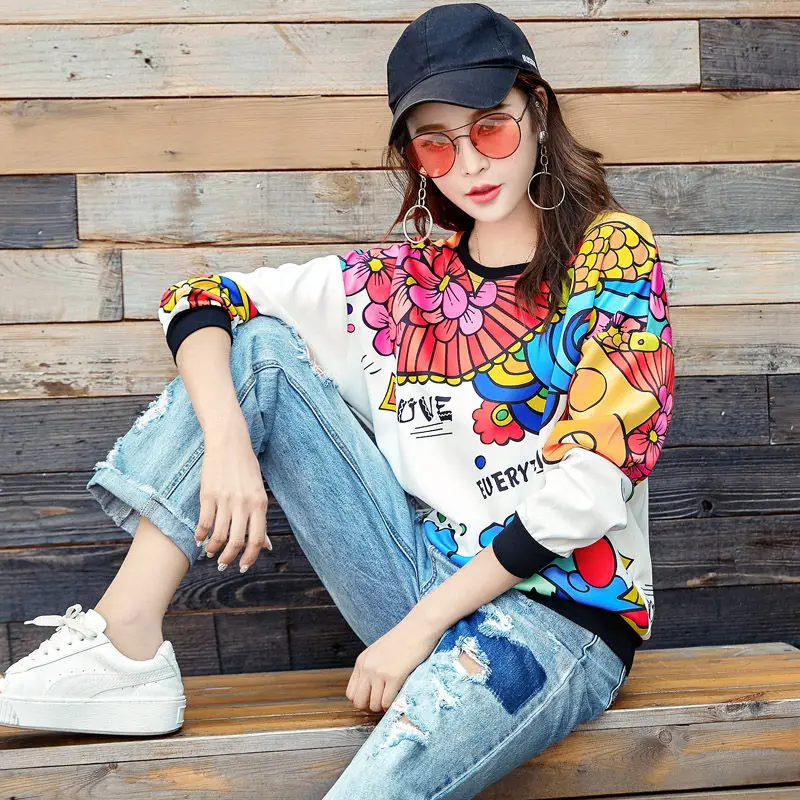 2021 Spring New Fashion Cartoon Print Pullover Sweater Loose College Style Long Sleeve Top
2021 Spring New Fashion Cartoon Print Pullover Sweater Loose College Style Long Sleeve Top