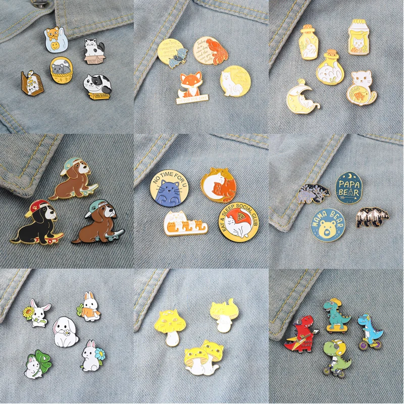 3~5pcs/set Animals Enamel Pins Custom Cute Fun Shirt Brooch Lapel Pin Badge Bag Hat Cartoon Jewelry Gift for Friends Wholesale
3~5pcs/set Animals Enamel Pins Custom Cute Fun Shirt Brooch Lapel Pin Badge Bag Hat Cartoon Jewelry Gift for Friends Wholesale