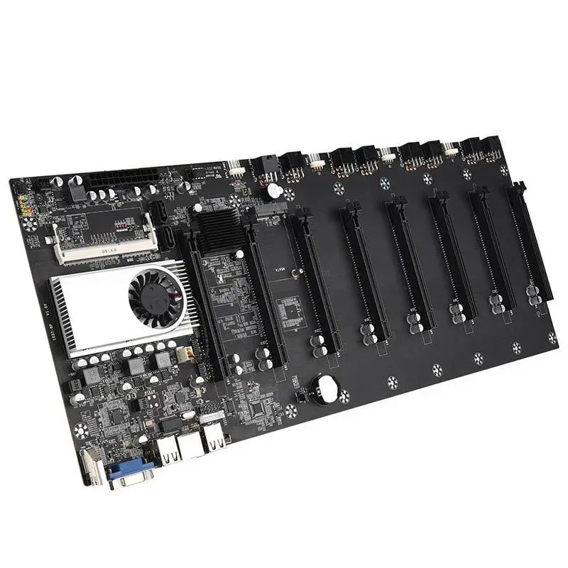 BTC Mining Machine Motherboard CPU Group 8 Video Card Slots DDR3 Memory Integrated VGA Interface Low Power Consume for Bitcoin
BTC Mining Machine Motherboard CPU Group 8 Video Card Slots DDR3 Memory Integrated VGA Interface Low Power Consume for Bitcoin