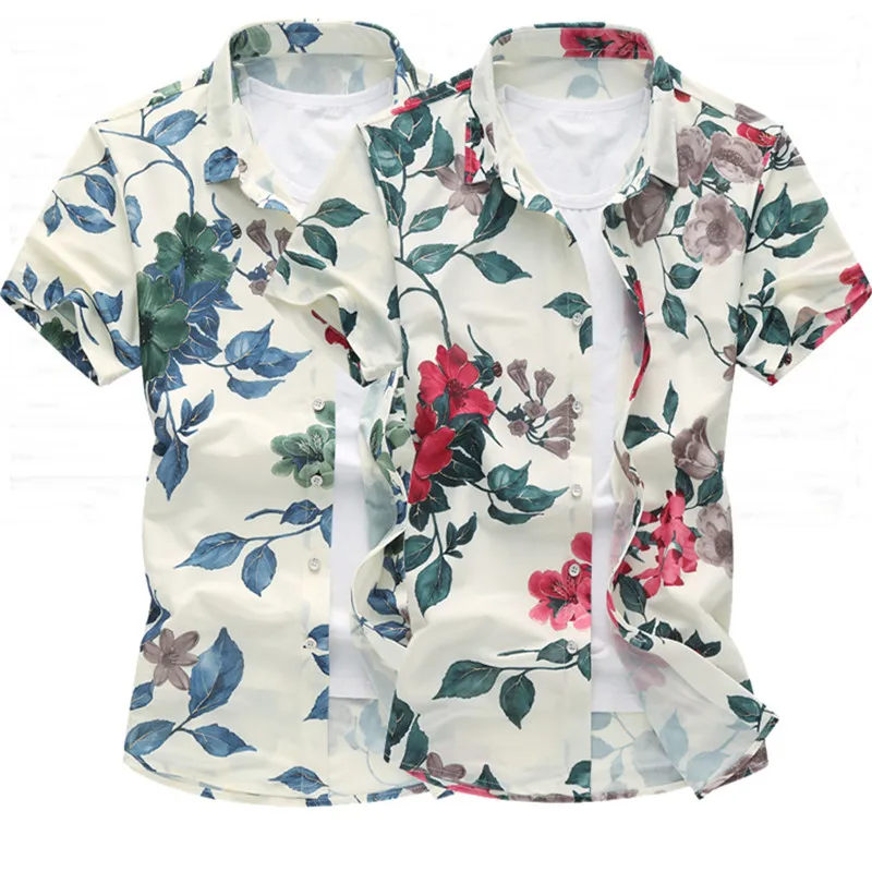 Summer men's short-sleeved gold printing large flower shirt pattern shirt shirt Hawaii vacation party casual shirt chemise homme
Summer men's short-sleeved gold printing large flower shirt pattern shirt shirt Hawaii vacation party casual shirt chemise homme
