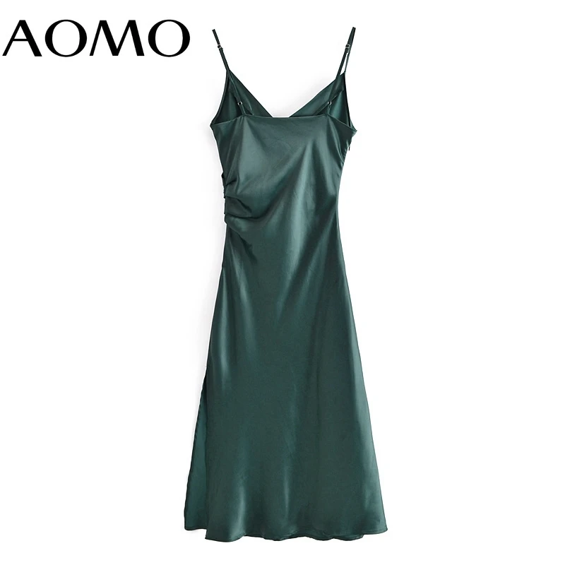 AOMO Women Solid Green Satin Midi Dress Strap Adjust Sleeveless 2021 Fashion Lady Elegant Dresses Vestido QN71A
AOMO Women Solid Green Satin Midi Dress Strap Adjust Sleeveless 2021 Fashion Lady Elegant Dresses Vestido QN71A
