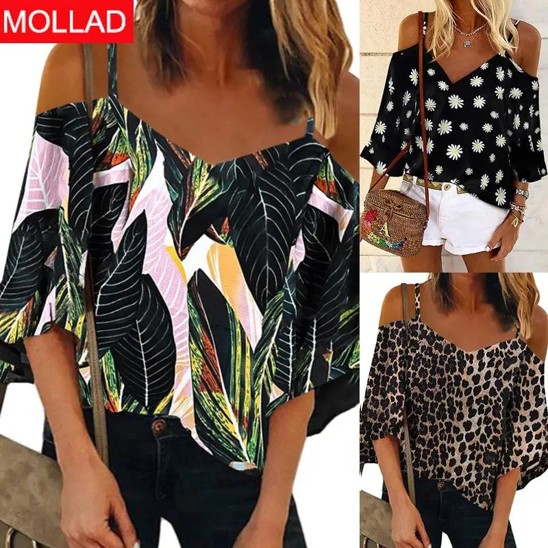 Summer New European and American Printed Strappy Chiffon Shirt Casual Loose Three-Quarter Sleeve Women's Top
Summer New European and American Printed Strappy Chiffon Shirt Casual Loose Three-Quarter Sleeve Women's Top