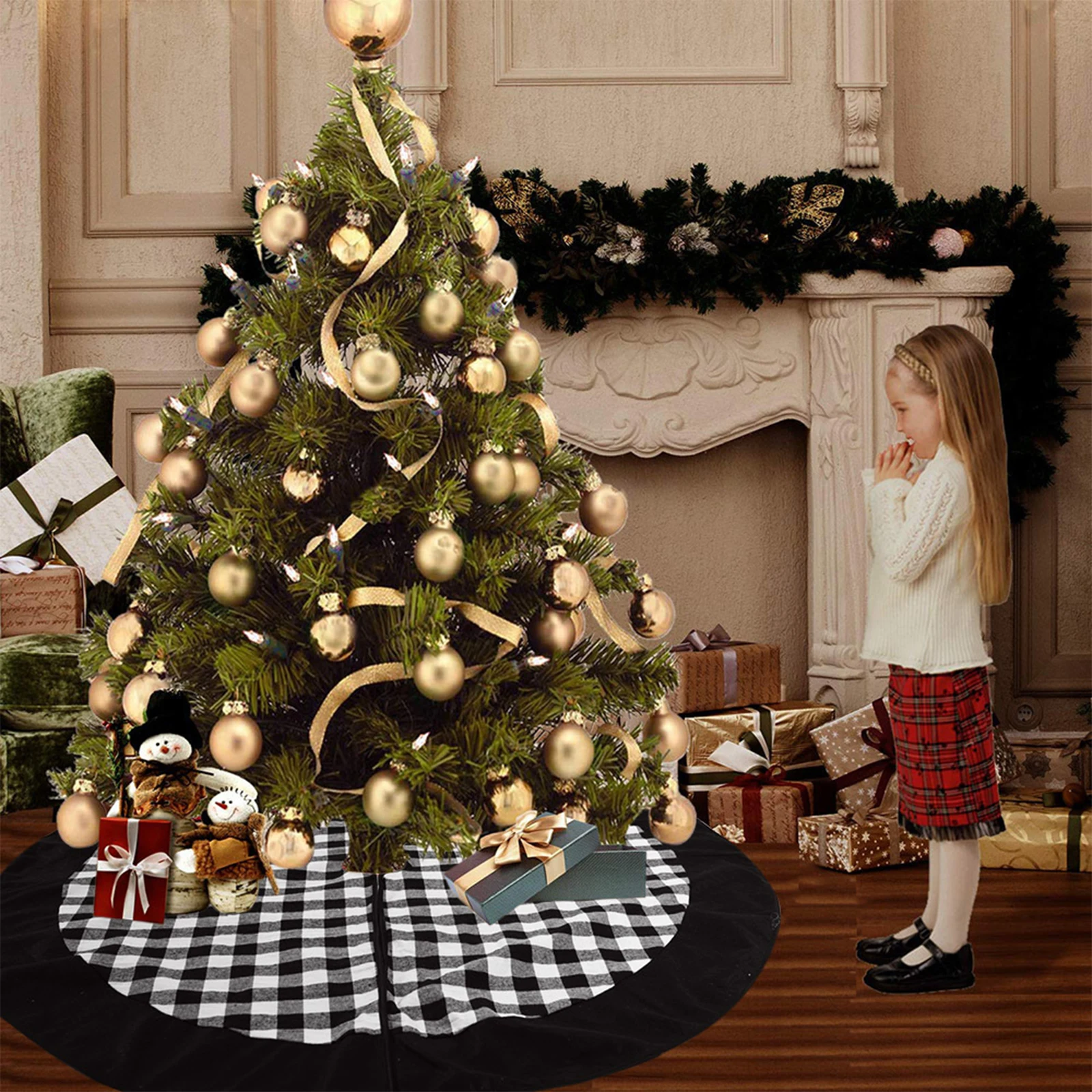 Christmas Tree Skirt with Plaid Pattern Buffalo Edges Holiday Farmhouse Decoration
Christmas Tree Skirt with Plaid Pattern Buffalo Edges Holiday Farmhouse Decoration