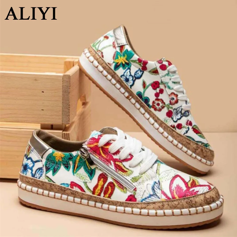 Comfy Loafers Women 2021 Spring Autumn Floral Print Lace Up Ladies Casual Canvas Shoes 35-43 Larged-Size Flat Trendy Sneakers
Comfy Loafers Women 2021 Spring Autumn Floral Print Lace Up Ladies Casual Canvas Shoes 35-43 Larged-Size Flat Trendy Sneakers