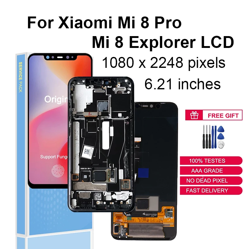 ЖК-дисплей 6,21 дюймов Super AMOLED для Xiaomi Mi 8 MI8 Explorer MI8 Pro, дигитайзер, сенсорный экран, запасные части, отпечаток пальца
ЖК-дисплей 6,21 дюймов Super AMOLED для Xiaomi Mi 8 MI8 Explorer MI8 Pro, дигитайзер, сенсорный экран, запасные части, отпечаток пальца