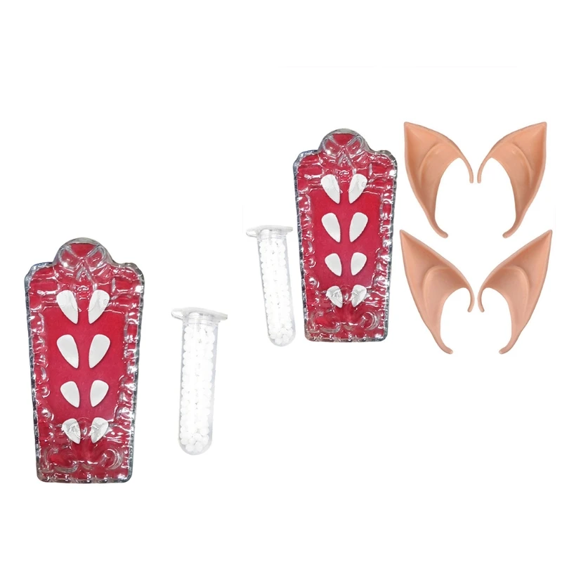 P8DB Elf Ears Halloween Party Decoration Retractable Halloween Vampire Teeth Fangs Zombie Teeth Bloody Dentures Props
P8DB Elf Ears Halloween Party Decoration Retractable Halloween Vampire Teeth Fangs Zombie Teeth Bloody Dentures Props