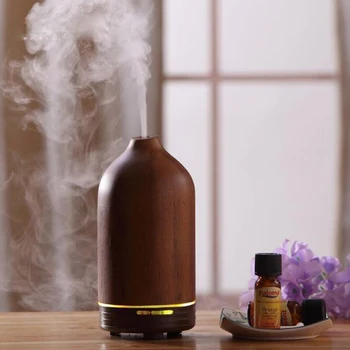 100 ml Hand Crafted Wood Aroma Essential Oil Diffuser Portable Mini Ultrasonic Air Humidifier for Car Room Home Office