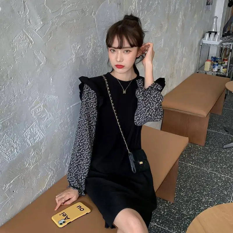 Dress Women Autumn Chic Fake Two Piece Design Trendy Ulzzang Ladies Clothes Daily Retro Stylish Long Sleeve Femme Spring Dresses 
Dress Women Autumn Chic Fake Two Piece Design Trendy Ulzzang Ladies Clothes Daily Retro Stylish Long Sleeve Femme Spring Dresses