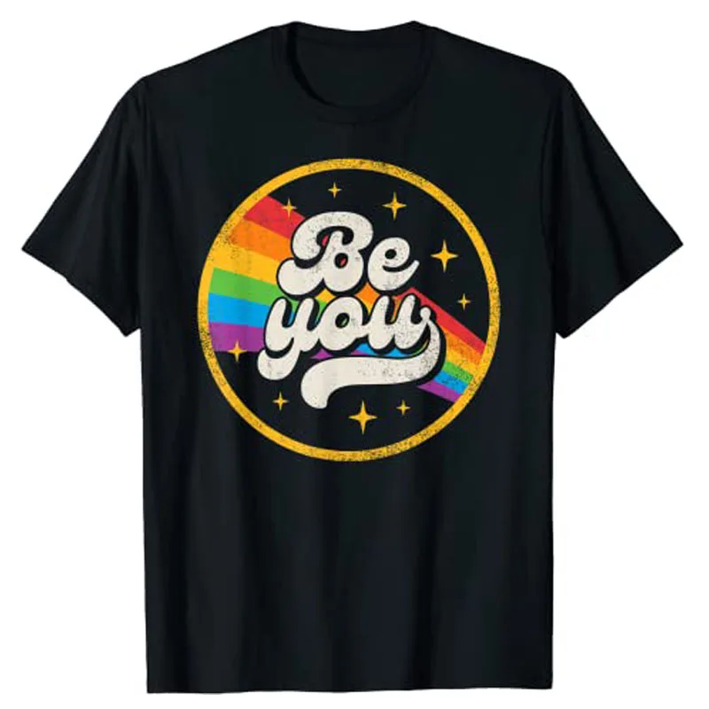 Be You Pride LGBTQ Gay LGBT Ally Rainbow Flag Retro Vintage T-Shirt Graphic T Shirts for Women
Be You Pride LGBTQ Gay LGBT Ally Rainbow Flag Retro Vintage T-Shirt Graphic T Shirts for Women