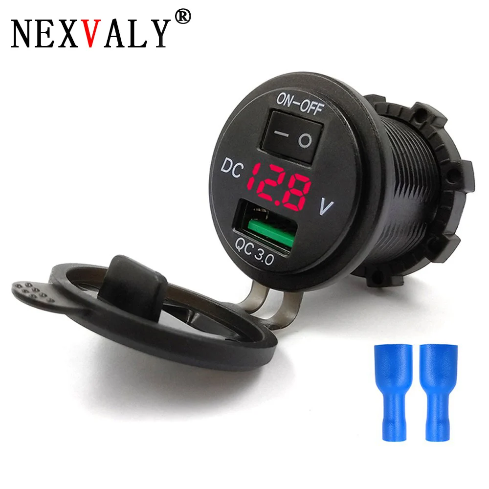 NEXVALY QC 3.0 USB Charger Voltage Meter with Switch On Off Waterproof USB Power Socket for Motorcycle Auto Truck ATV Boat
NEXVALY QC 3.0 USB Charger Voltage Meter with Switch On Off Waterproof USB Power Socket for Motorcycle Auto Truck ATV Boat