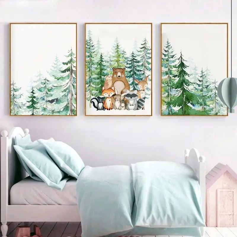 Modern Canvas Painting Cartoon Fox Deer Bear Raccoon Owl Forest Animals Nordic Poster and Print Kids Room Decor Nursery Wall Art
Modern Canvas Painting Cartoon Fox Deer Bear Raccoon Owl Forest Animals Nordic Poster and Print Kids Room Decor Nursery Wall Art