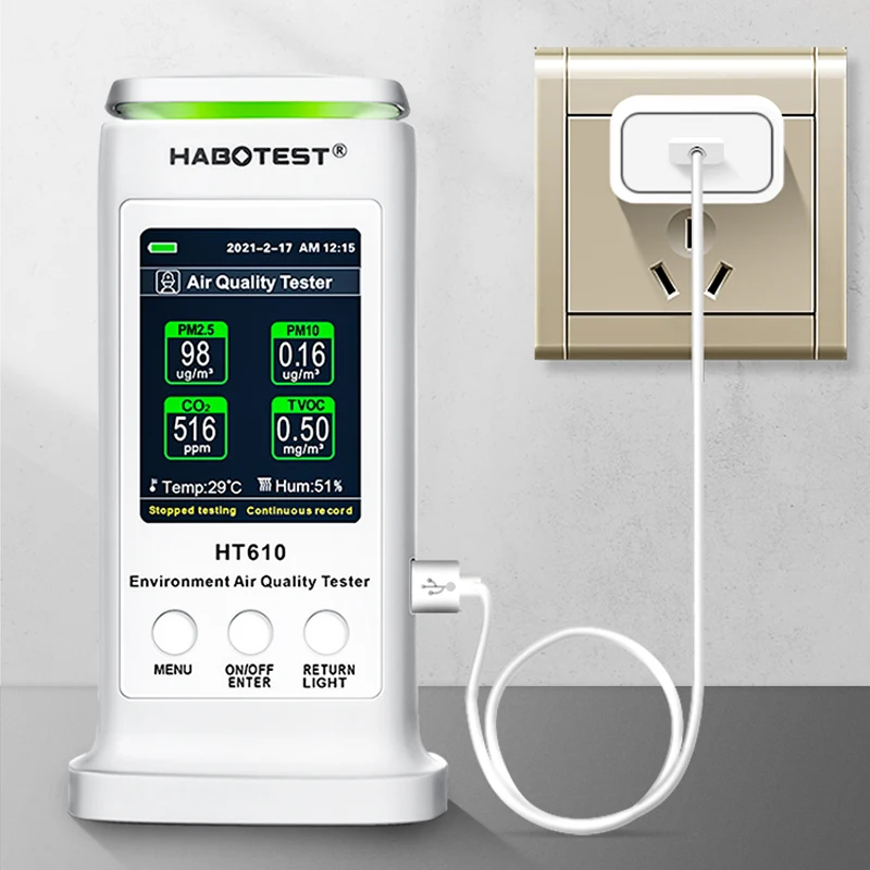 Co2 Meter Air Quality Monitor Carbon Dioxide Sensor Detector Quality Air Home Office Indoors Outdoor Measuring Tool HABOTEST
Co2 Meter Air Quality Monitor Carbon Dioxide Sensor Detector Quality Air Home Office Indoors Outdoor Measuring Tool HABOTEST