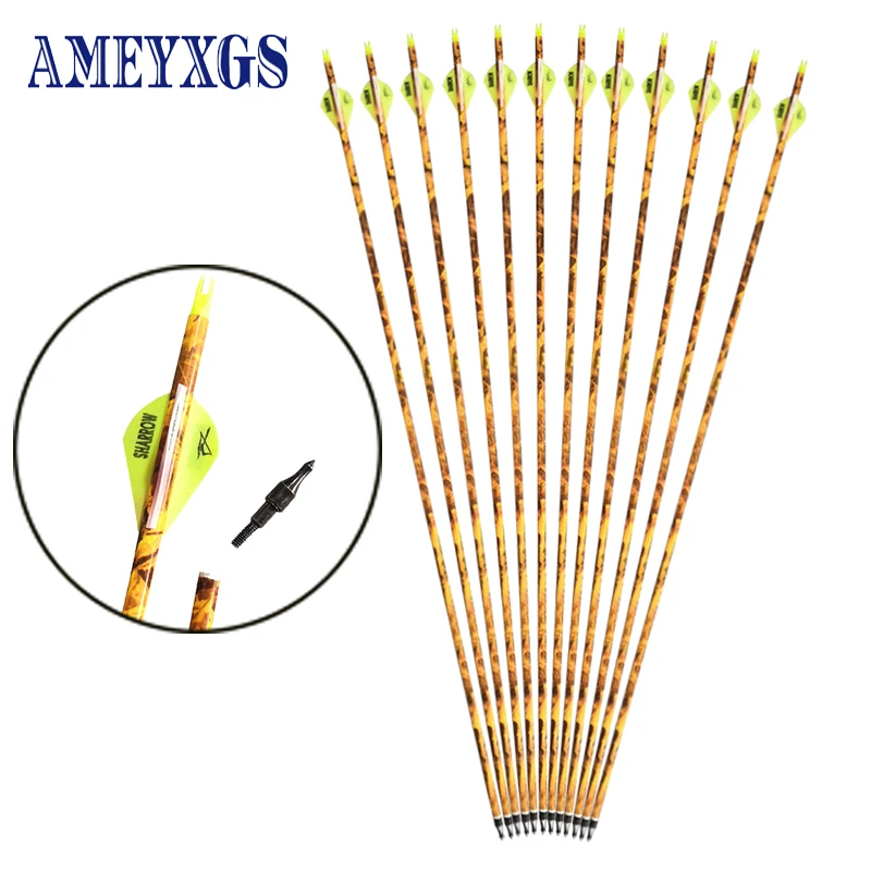 12pcs 31.5Inch Archery Carbon Arrow Spine 600 Mixed Carbon Arrows ID 6.2mm for Recurve Compound Bow Shooting Hunting Accessories
12pcs 31.5Inch Archery Carbon Arrow Spine 600 Mixed Carbon Arrows ID 6.2mm for Recurve Compound Bow Shooting Hunting Accessories