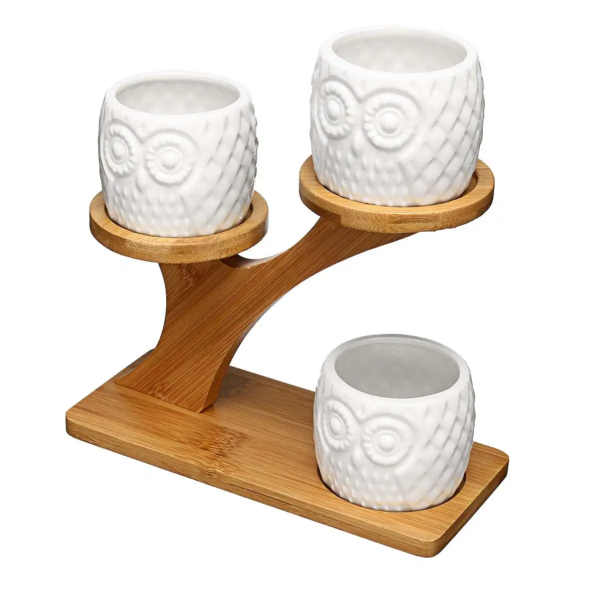 Plant Shelves 3PCS Owl Succulent Pots Bamboo Stand Sets Ceramic Garden Flower Pots Planter Holder Rack Patio Bonsai Decor
Plant Shelves 3PCS Owl Succulent Pots Bamboo Stand Sets Ceramic Garden Flower Pots Planter Holder Rack Patio Bonsai Decor