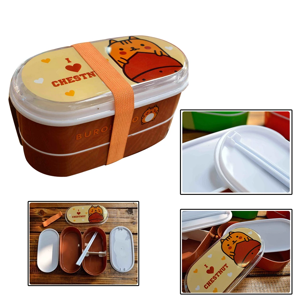Портативный пластиковый контейнер для еды с героями мультфильмов здоровый