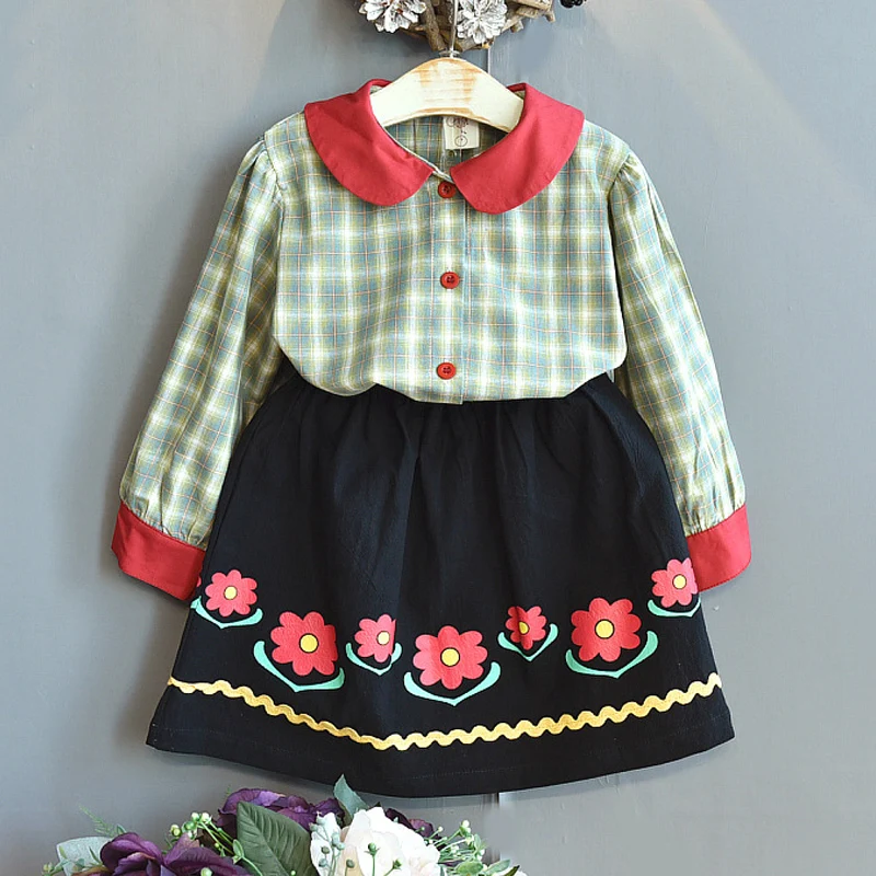 2021 New Children's Clothes Plaid Lapel Long-sleeve Shirt + Printed Skirt Two-piece Autumn Girl Clothes Set
2021 New Children's Clothes Plaid Lapel Long-sleeve Shirt + Printed Skirt Two-piece Autumn Girl Clothes Set