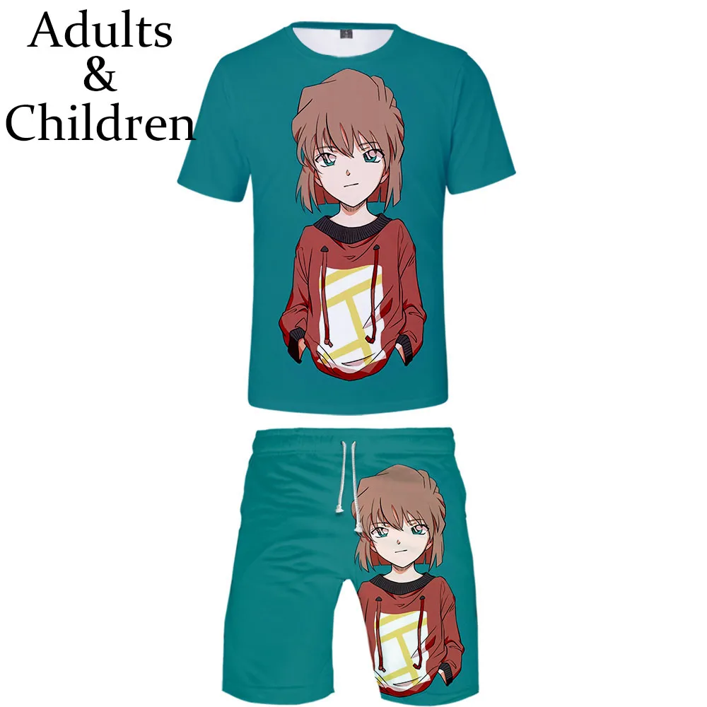 Kids Anime Detective Conan T-shirt+Beach shorts clothes Harajuku Hip Hop Summer two-piece sets men women sets 3D boys girl suits
Kids Anime Detective Conan T-shirt+Beach shorts clothes Harajuku Hip Hop Summer two-piece sets men women sets 3D boys girl suits