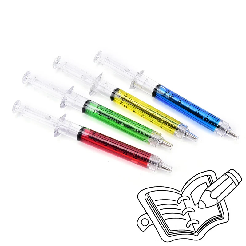 

10pcs Syringe Injection Shape Ballpen 10Pcs Doctor Nurse Gift Liquid Pen Ballpoint