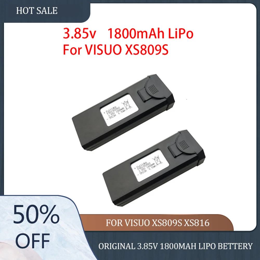 2PCS Original 3.85V 1800mAh Lipo Bettery for VISUO XS809s XS816 RC Quadcopter Drone Battery Spare Parts Accessories Promotion
2PCS Original 3.85V 1800mAh Lipo Bettery for VISUO XS809s XS816 RC Quadcopter Drone Battery Spare Parts Accessories Promotion