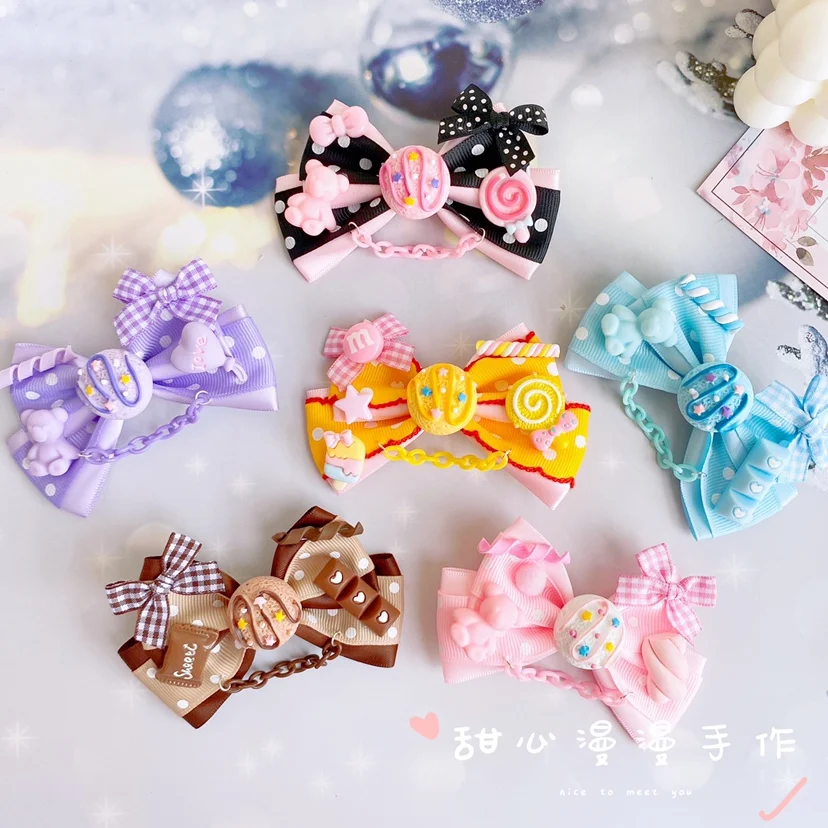 Original Hand-made Lolita Sweet Bowknot Hair Clip Hairpin Headdress Cosplay Soft Sister Chain Side Clip Female Hair Accessories
Original Hand-made Lolita Sweet Bowknot Hair Clip Hairpin Headdress Cosplay Soft Sister Chain Side Clip Female Hair Accessories