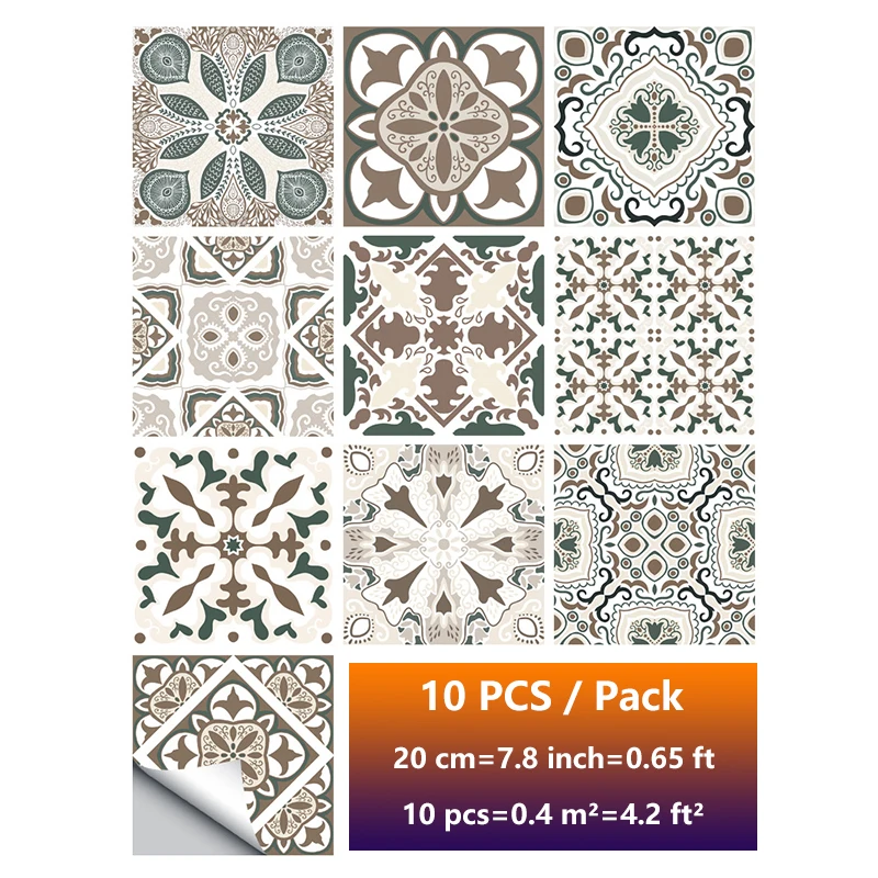 10Pcs Tile Art Sticker Home DIY Decoration 20x20cm Wallpaper Kitchen Bathroom Self-adhesive Waterproof Wall Floor Sticker
10Pcs Tile Art Sticker Home DIY Decoration 20x20cm Wallpaper Kitchen Bathroom Self-adhesive Waterproof Wall Floor Sticker