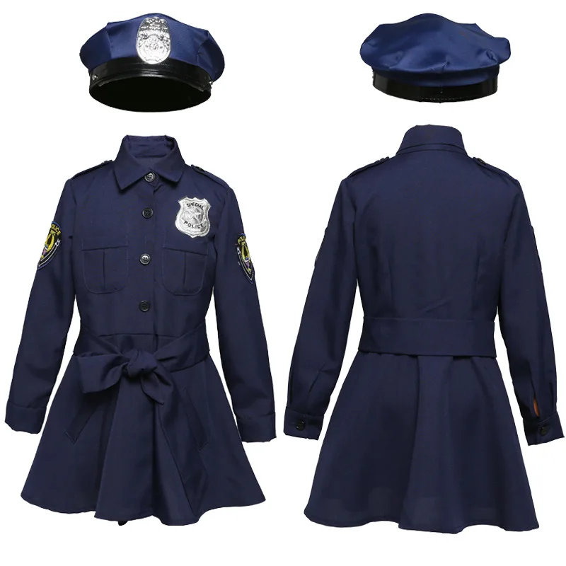 Girls Police Costume Children Cosplay Uniform Halloween Costume For Kids Carnival Party Dress With Hat
Girls Police Costume Children Cosplay Uniform Halloween Costume For Kids Carnival Party Dress With Hat