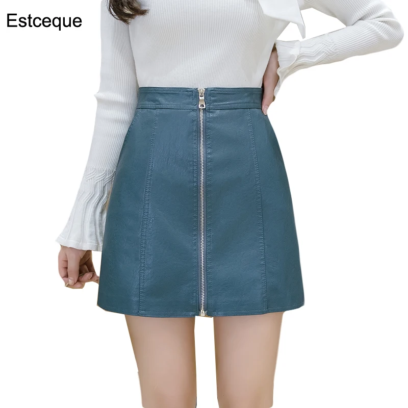 Элегантная женская мини-юбка из искусственной кожи, с высокой талией, на молнии, тонкая женская юбка на осень и зиму, новая однотонная кожана...
Элегантная женская мини-юбка из искусственной кожи, с высокой талией, на молнии, тонкая женская юбка на осень и зиму, новая однотонная кожана...