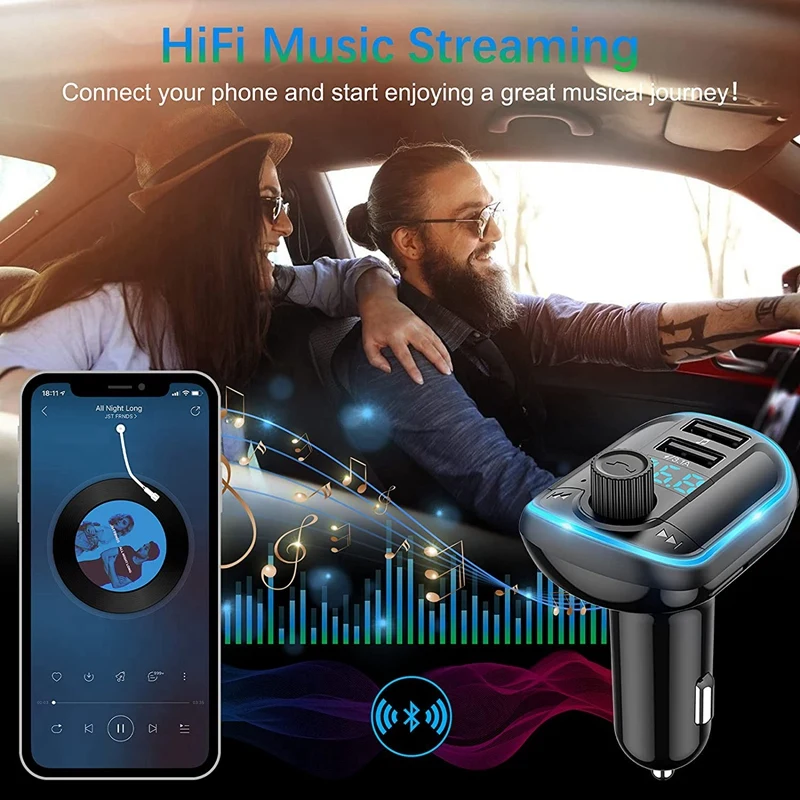 Автомобильный FM-передатчик Bluetooth 5,0, Автомобильный MP3-плеер светодиодный светодиодной подсветильник кой
Автомобильный FM-передатчик Bluetooth 5,0, Автомобильный MP3-плеер светодиодный светодиодной подсветильник кой