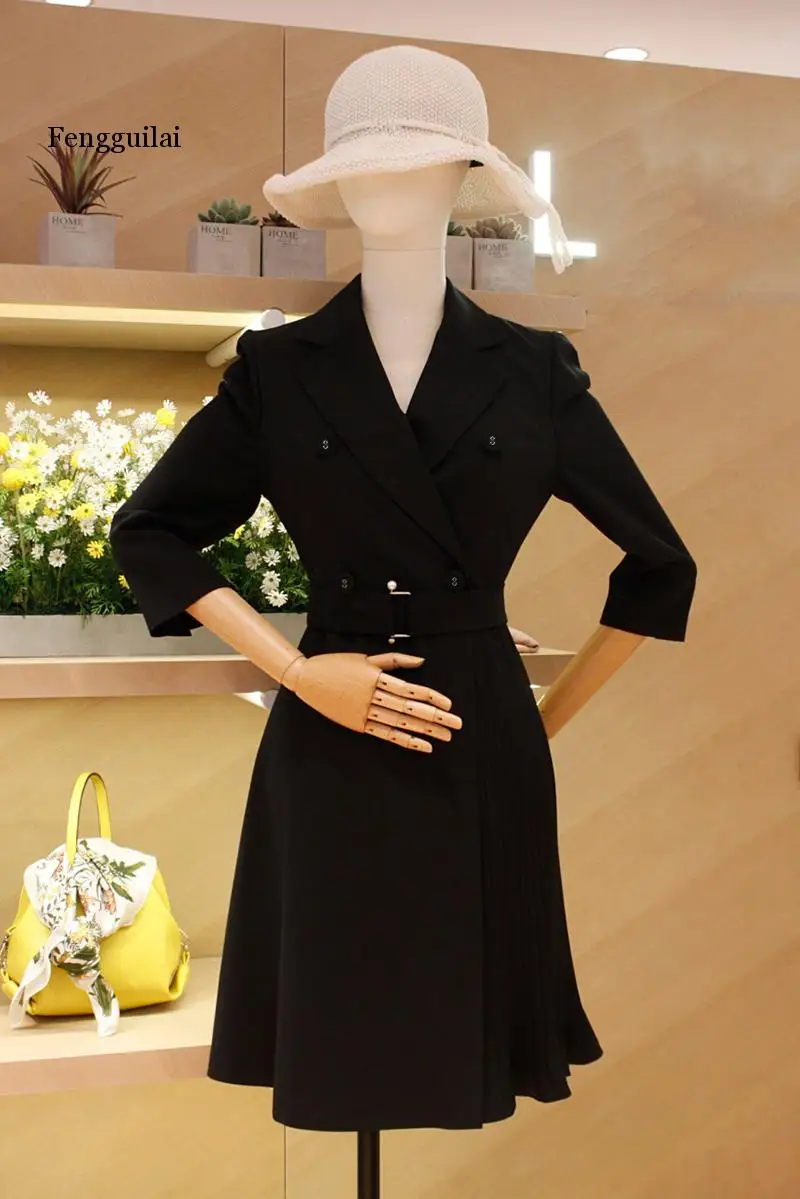 Elegant Turn-down Collar Sashes Double Breasted Women Blazer Dress Bodycon Female Short Dress Office Ladies Vestidos
Elegant Turn-down Collar Sashes Double Breasted Women Blazer Dress Bodycon Female Short Dress Office Ladies Vestidos